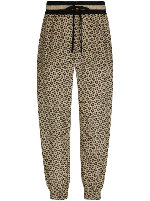 Dolce & Gabbana pantalon en soie à motif monogrammé