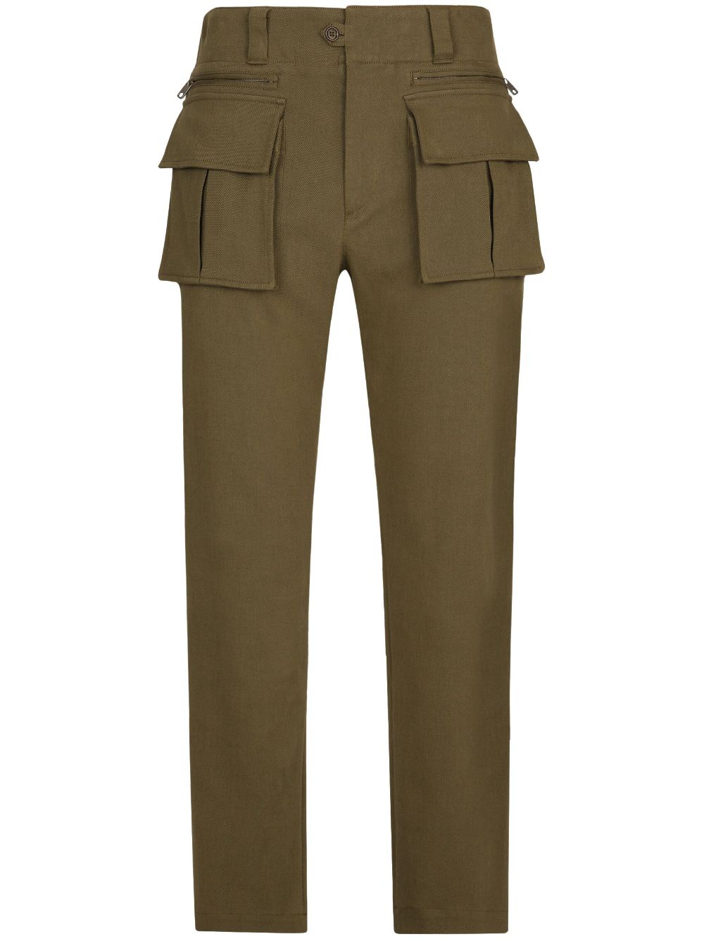Dolce & Gabbana Logo-patch Cargo Trousers In Brown