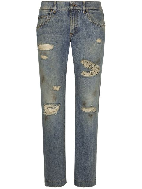 Dolce & Gabbana ripped slim-fit jeans Men