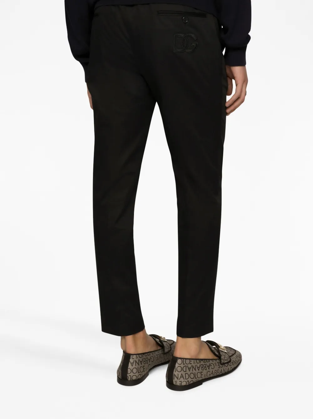 logo-embossed tailored trousers