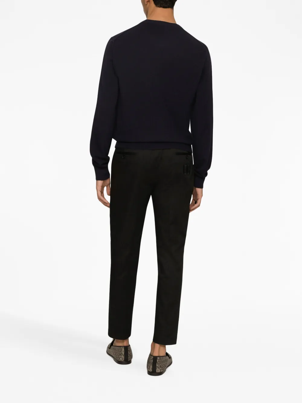 logo-embossed tailored trousers