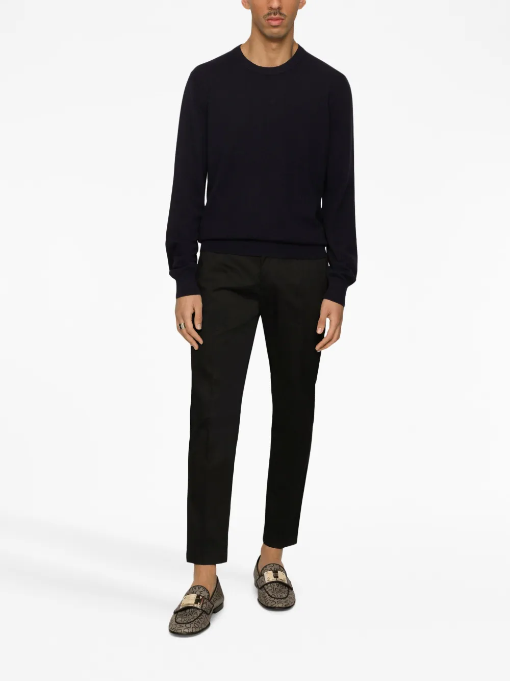 logo-embossed tailored trousers
