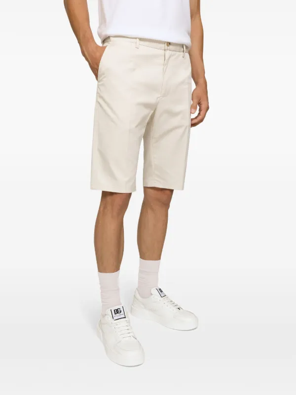 Dolce Gabbana stretch-cottion Bermuda Shorts Neutrals