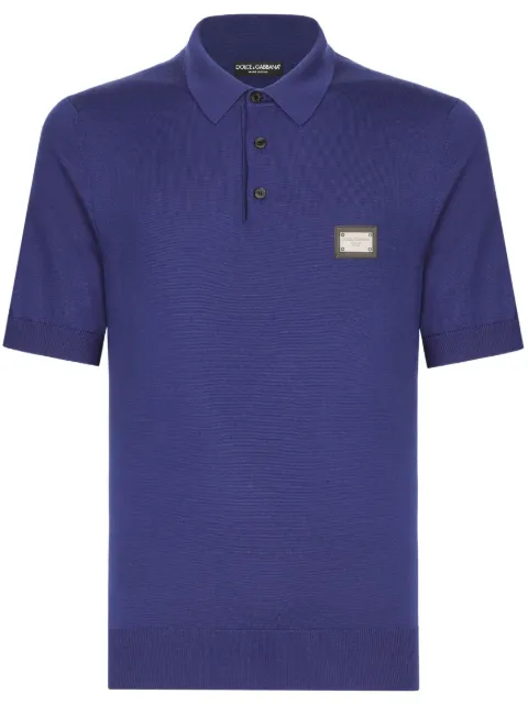 Dolce & Gabbana logo-tag virgin-wool polo shirt