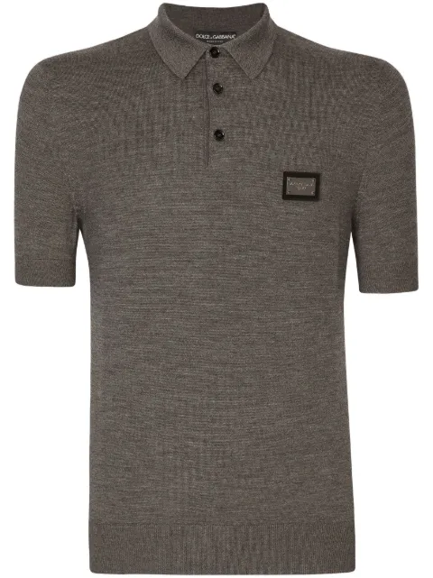 Dolce & Gabbana logo-tag virgin-wool polo shirt