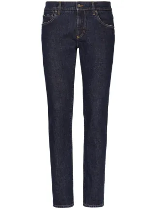 Dolce & Gabbana logo-patch Cotton Jeans | Blue | FARFETCH