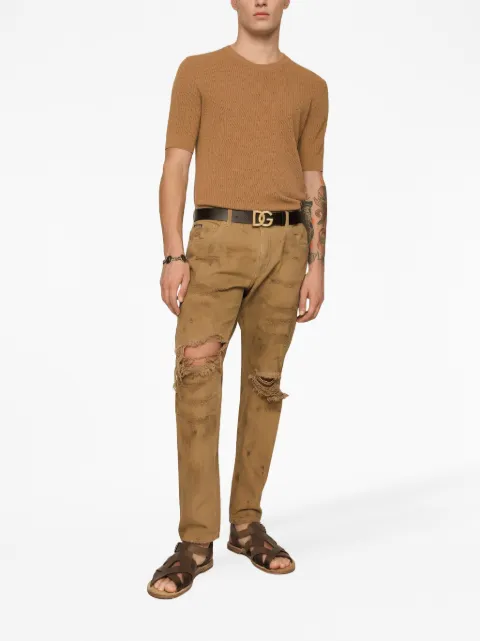 Dolce & Gabbana ダメージ スリムジーンズ 