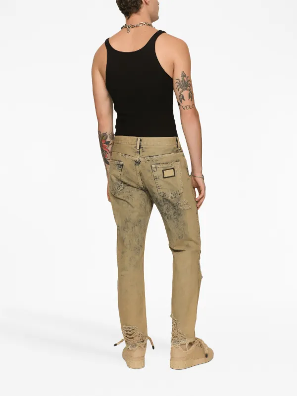 Dolce & Gabbana Ripped slim-fit Jeans | Neutrals | FARFETCH