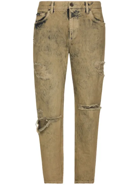 Dolce & Gabbana ripped slim-fit jeans 