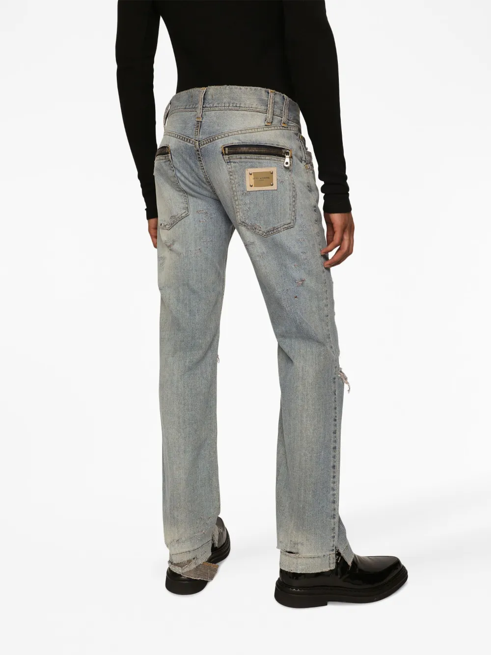 ripped slim-fit jeans