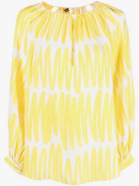 Kiton blouse en soie à imprimé abstrait
