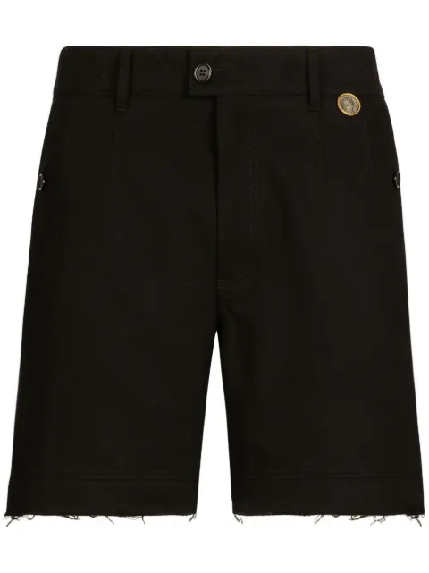 Dolce & Gabbana frayed-hem twill bermuda shorts