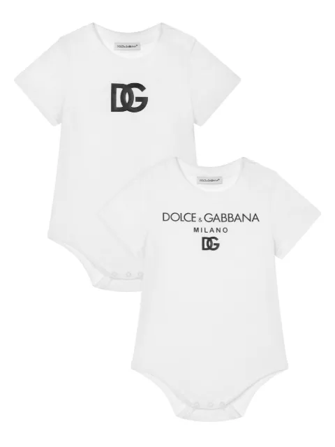 Dolce & Gabbana Kids Set aus zwei Bodys mit Logo-Print