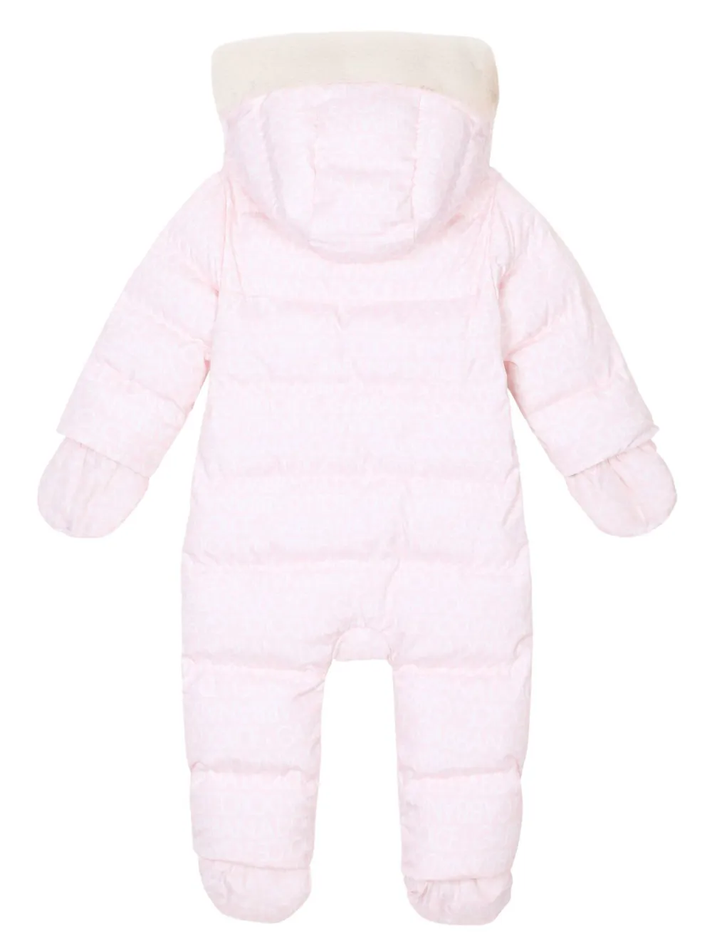 Shop Dolce & Gabbana Logo-print Hooded Padded Snowsuit In Pink