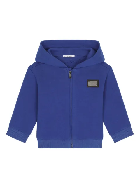Dolce & Gabbana Kids logo-plaque zip-up hoodie 