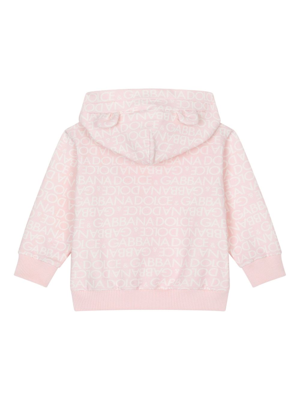 Shop Dolce & Gabbana Logo-print Patch-detailed Hoodie In Pink