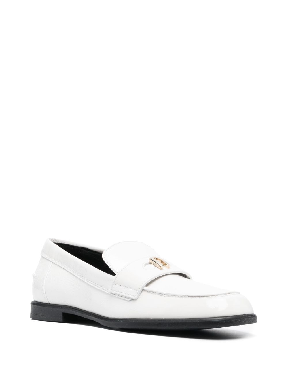 Shop Furla Logo-plaque Detail Loafers In White