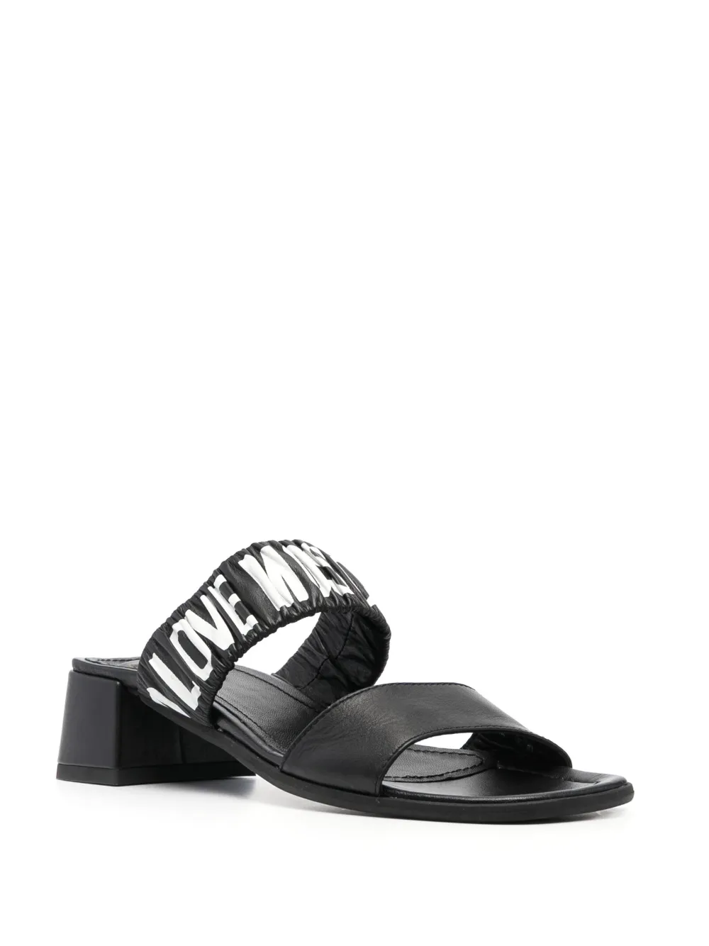 Love Moschino Muiltjes met logoprint - Zwart