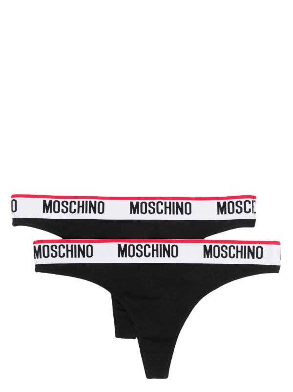 Moschino logo-waistband Jersey Thong - Farfetch