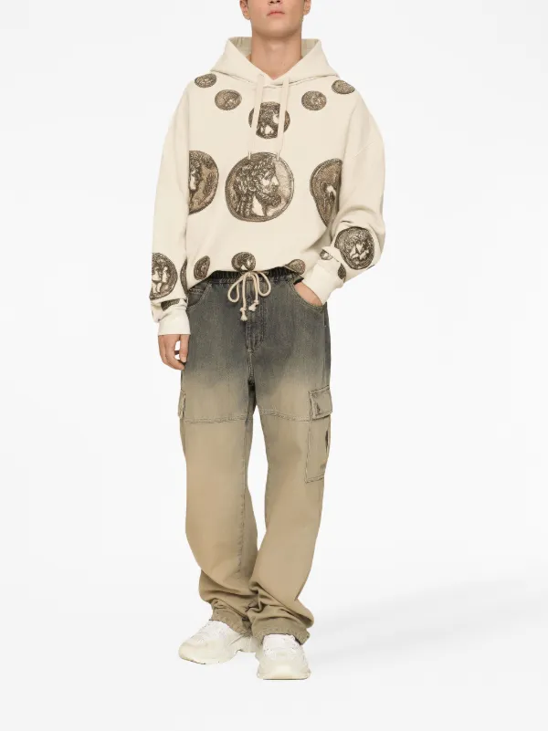 春新作の long-sleeved graphic-print Gabbana & Dolce Hoodie Neutrals | トップス