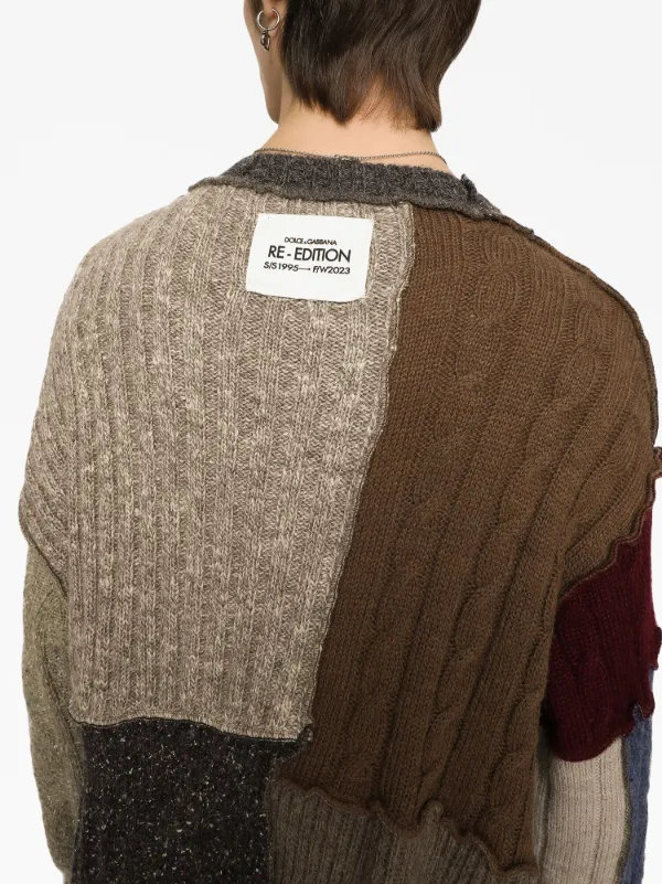 Dolce & Gabbana Patchwork Distressed Cardigan | Neutrals