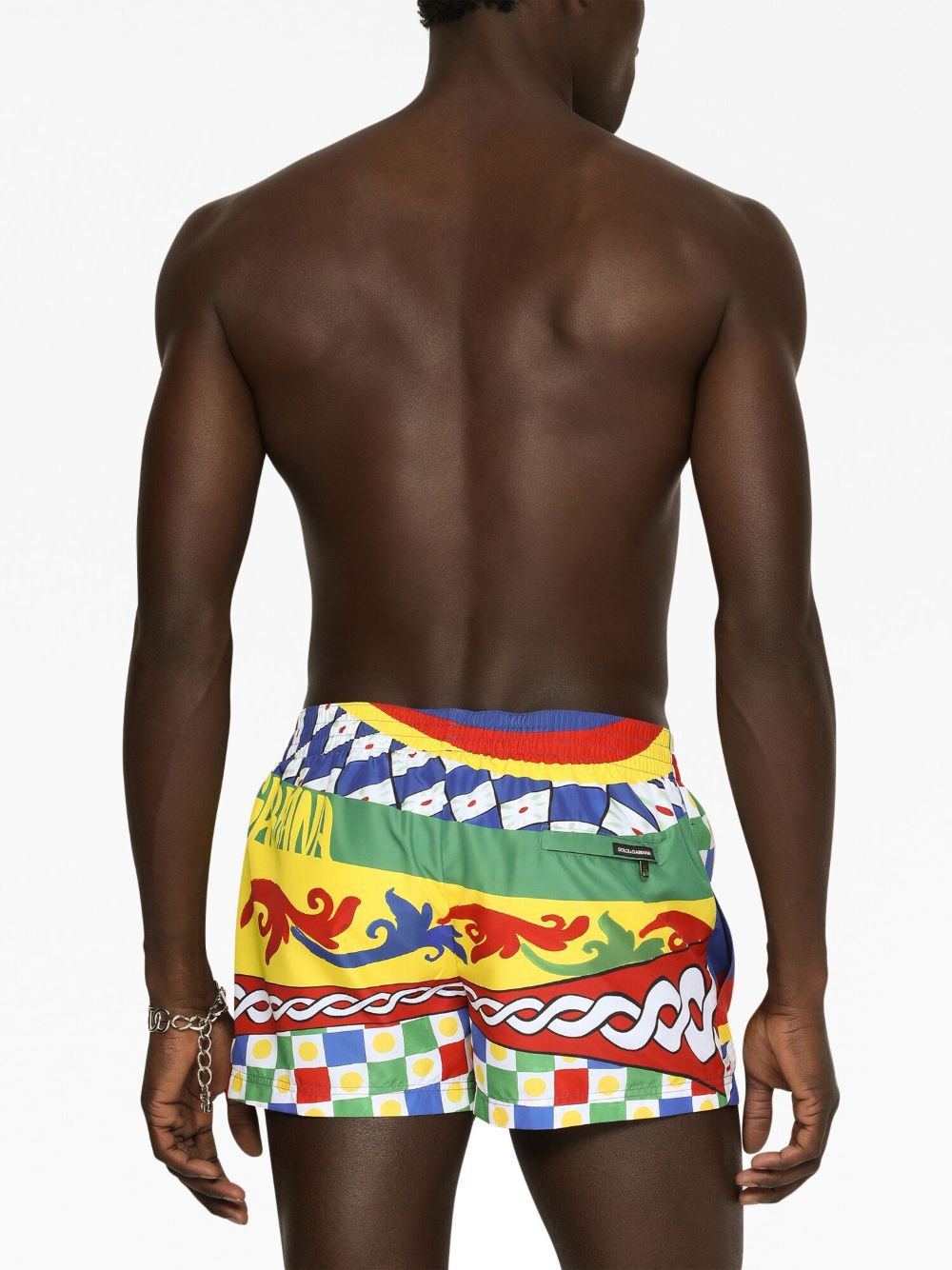 Shop Dolce & Gabbana Abstract-print Swim Shorts In Multicolour