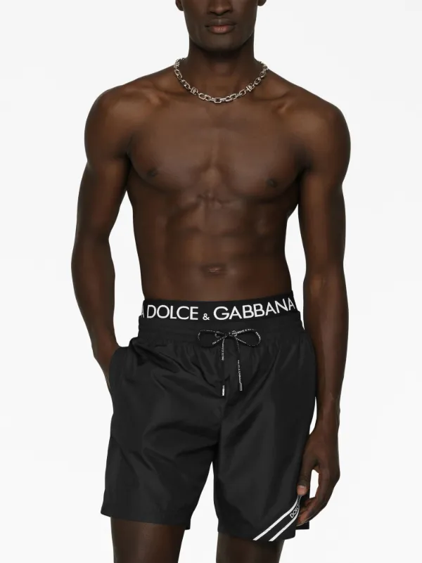 Dolce & Gabbana logo-waistband Swim Shorts | Black | FARFETCH