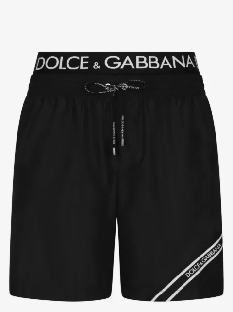 Dolce & Gabbana logo-waistband swim shorts