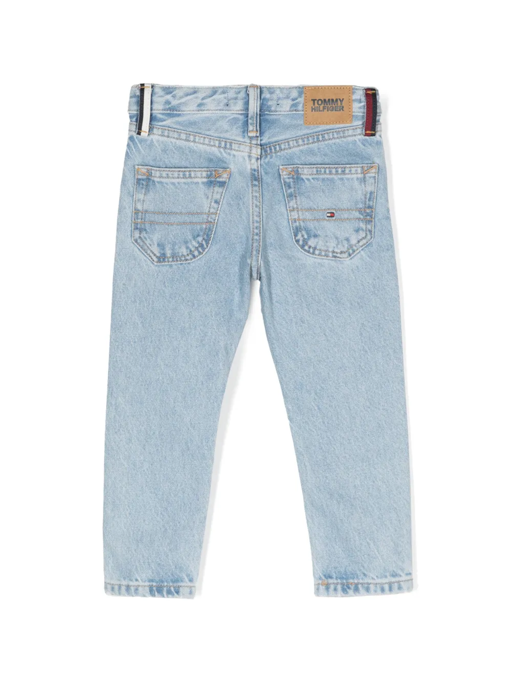 Tommy Hilfiger Junior logo-embroidered slim-cut jeans - Blauw