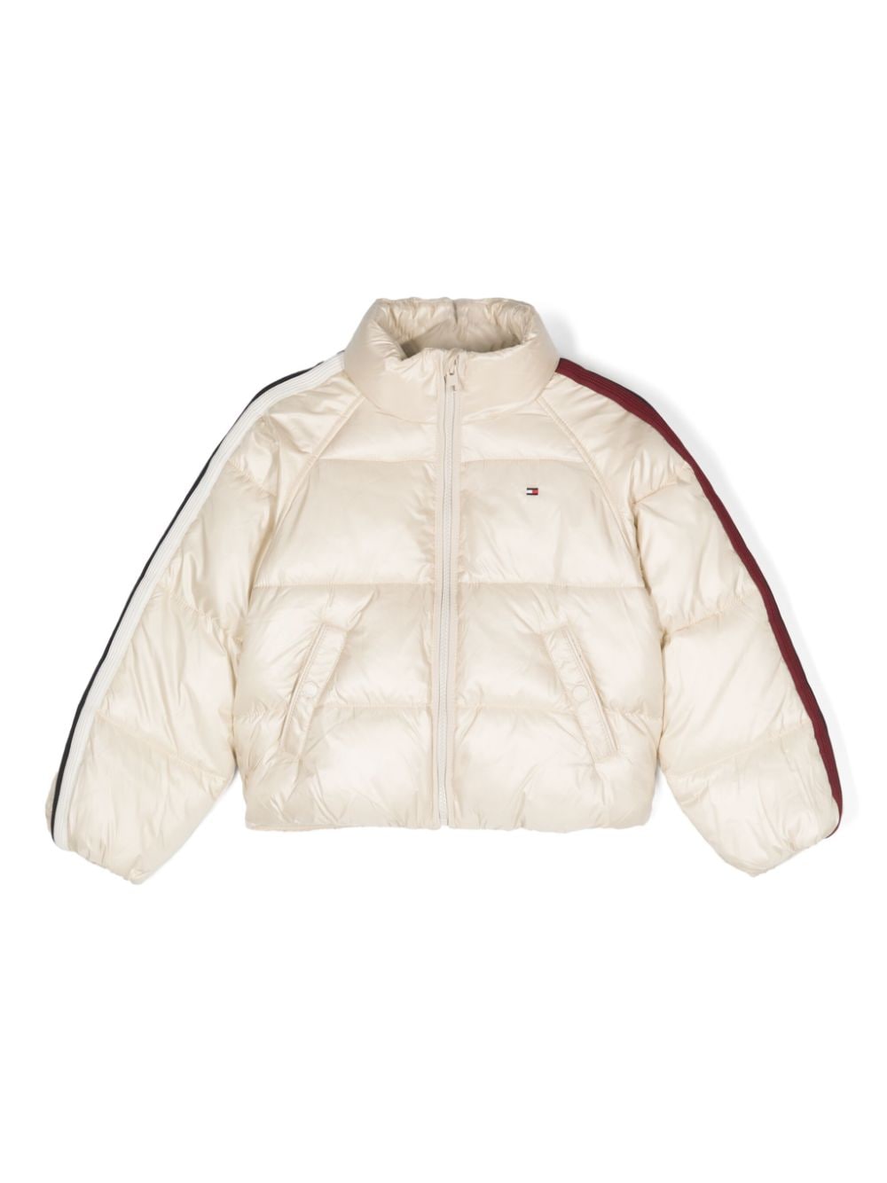 Tommy Hilfiger Junior Kids' Logo-embroidered Padded Jacket In Neutrals