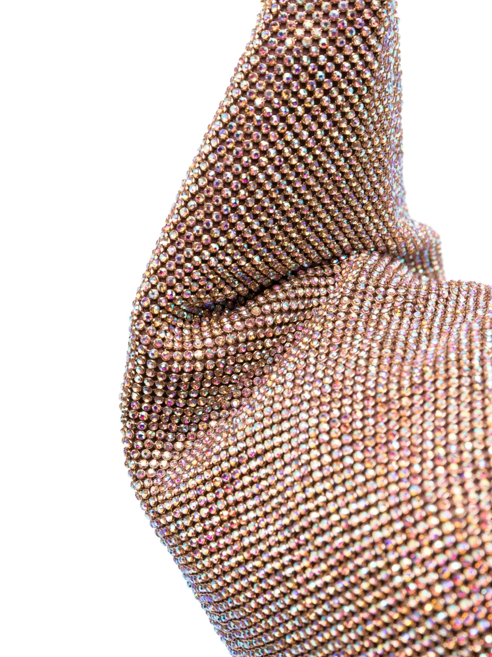 Benedetta Bruzziches Ursula Rhinestone Mesh Bag In Gold