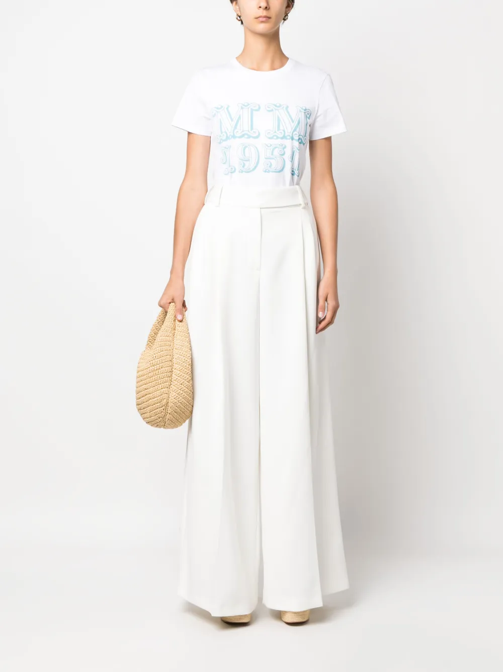 Max Mara T-shirt met logoprint Wit