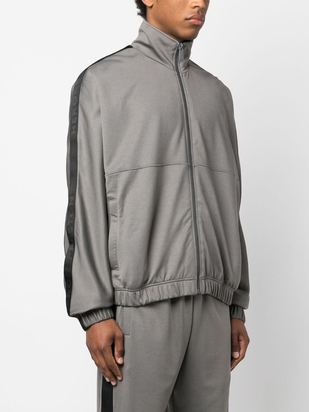 Shop Heron Preston Logo-patch Zip-up Sweatshirt In Grey