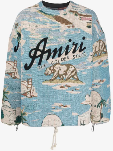 AMIRI logo-print drawstring cotton jumper