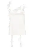 Jil Sander feather-trim camisole top - White