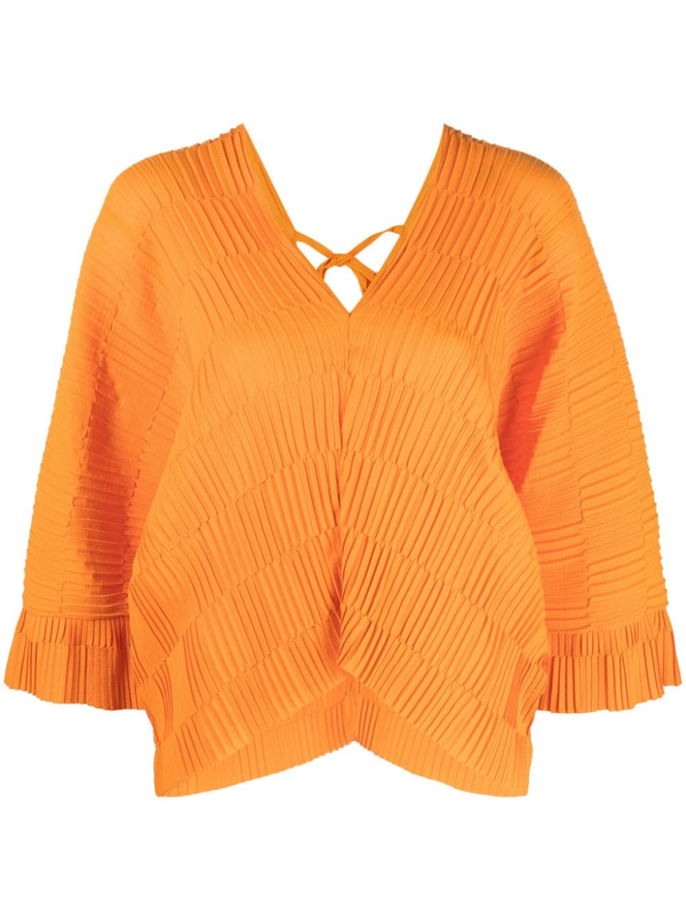 Henrik Vibskov Cami Pleated V-neck Top In Orange