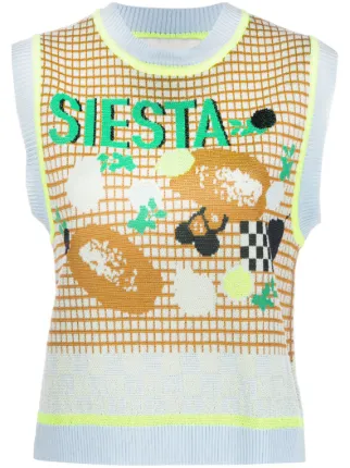 Henrik Vibskov Siesta patterned-intarsia Knitted Vest - Farfetch