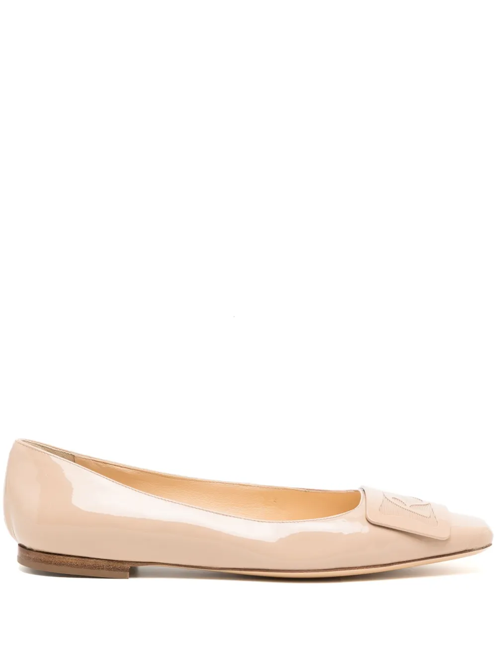 Rochas Square-toe Ballerina Shoes In Pink