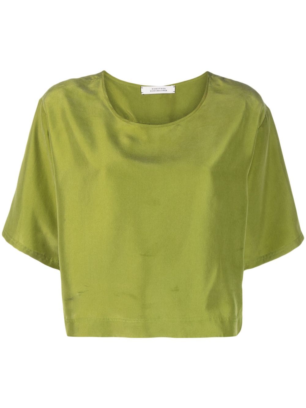 Dorothee Schumacher Short-sleeved Silk T-shirt In Green