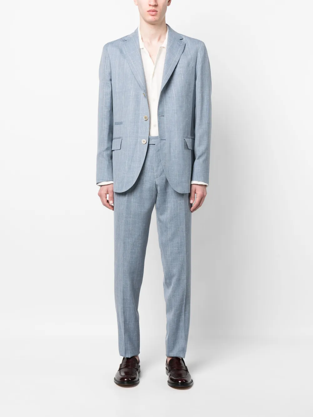Eleventy Pak met enkele rij knopen - Blauw