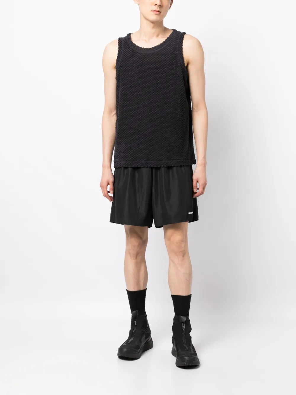 Jil Sander sleeveless fleece tank top - Blauw