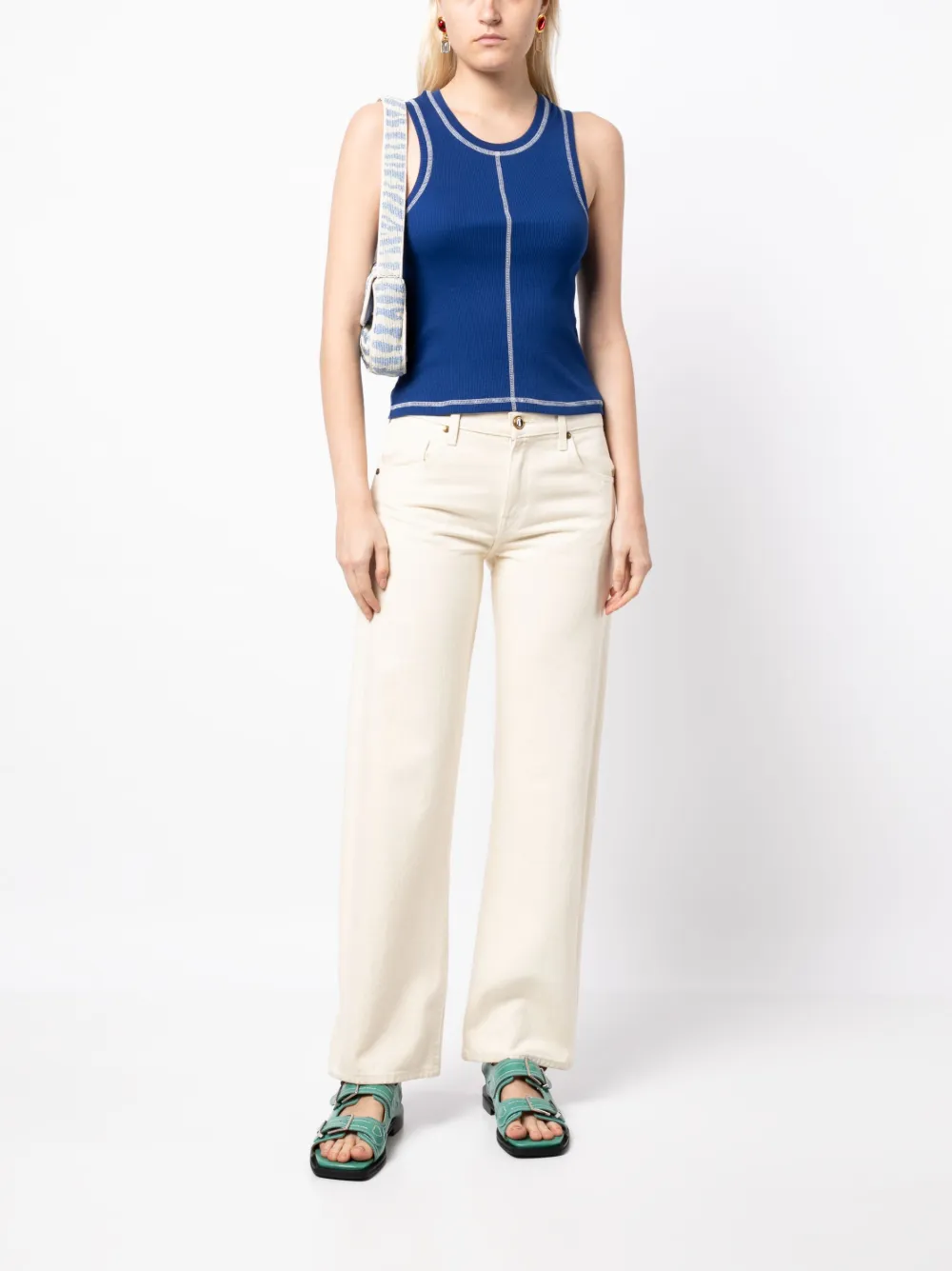 YMC Cropped top - Blauw