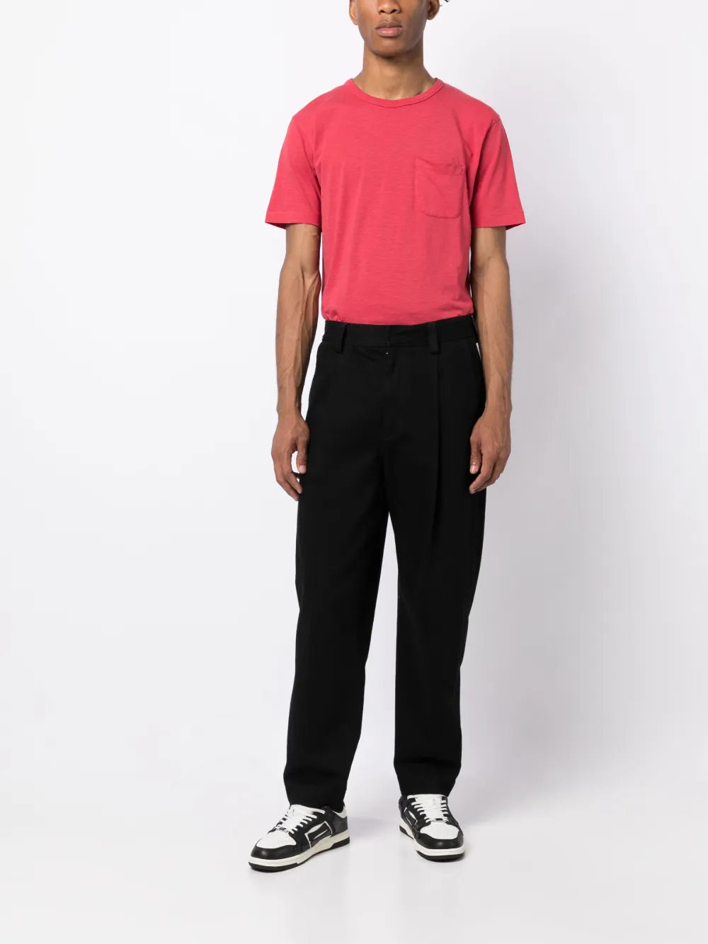 YMC T-shirt met borstzak - Rood