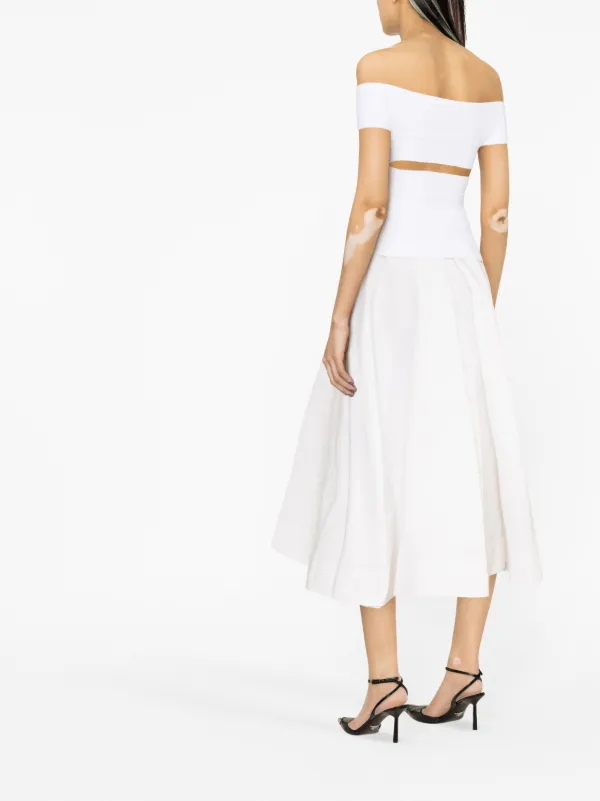 Alexander McQueen cut-out off-shoulder Top White FARFETCH PT