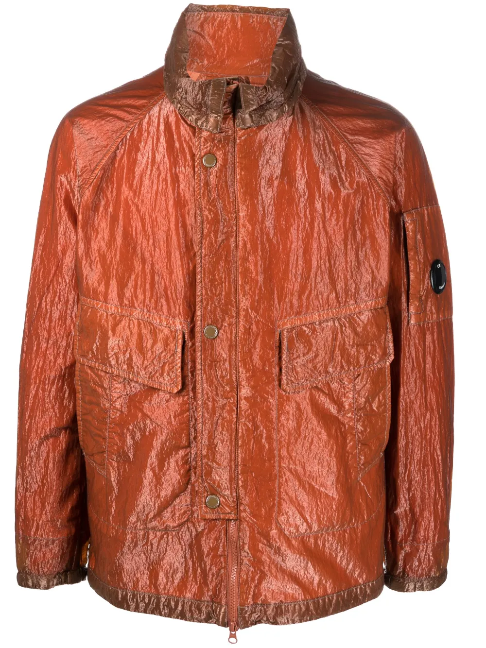 C.P. COMPANY CRINKLED-EFFECT PRESS-STUD FASTENING JACKET