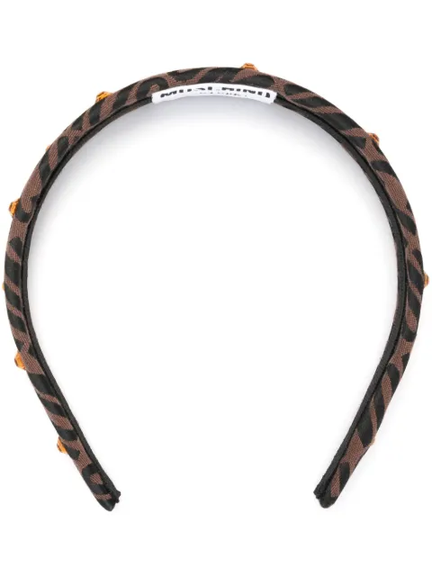Moschino logo-jacquard crystal-embellished headband