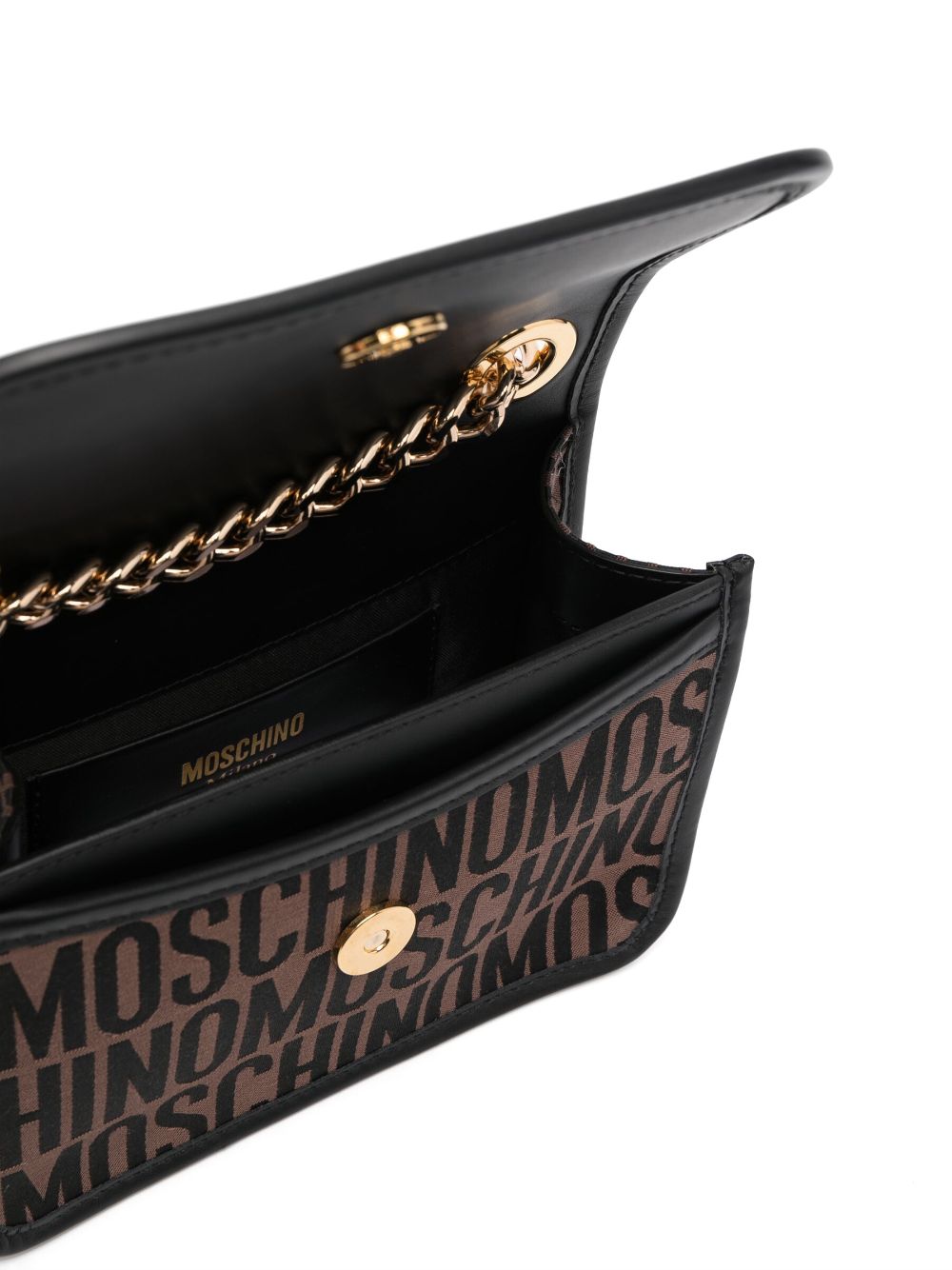 Shop Moschino Monogram-print Crossbody Bag In Brown