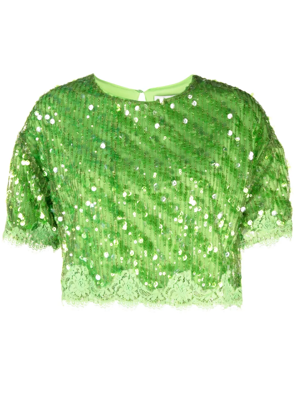 ERMANNO FIRENZE lacetrim Sequin Cropped Top Farfetch