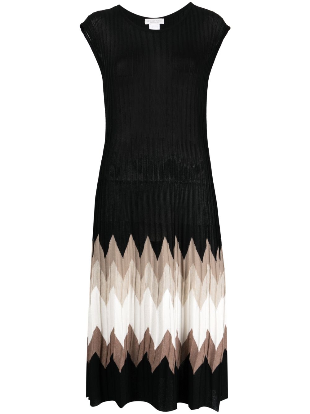 zigzag pattern-detail knitted dress