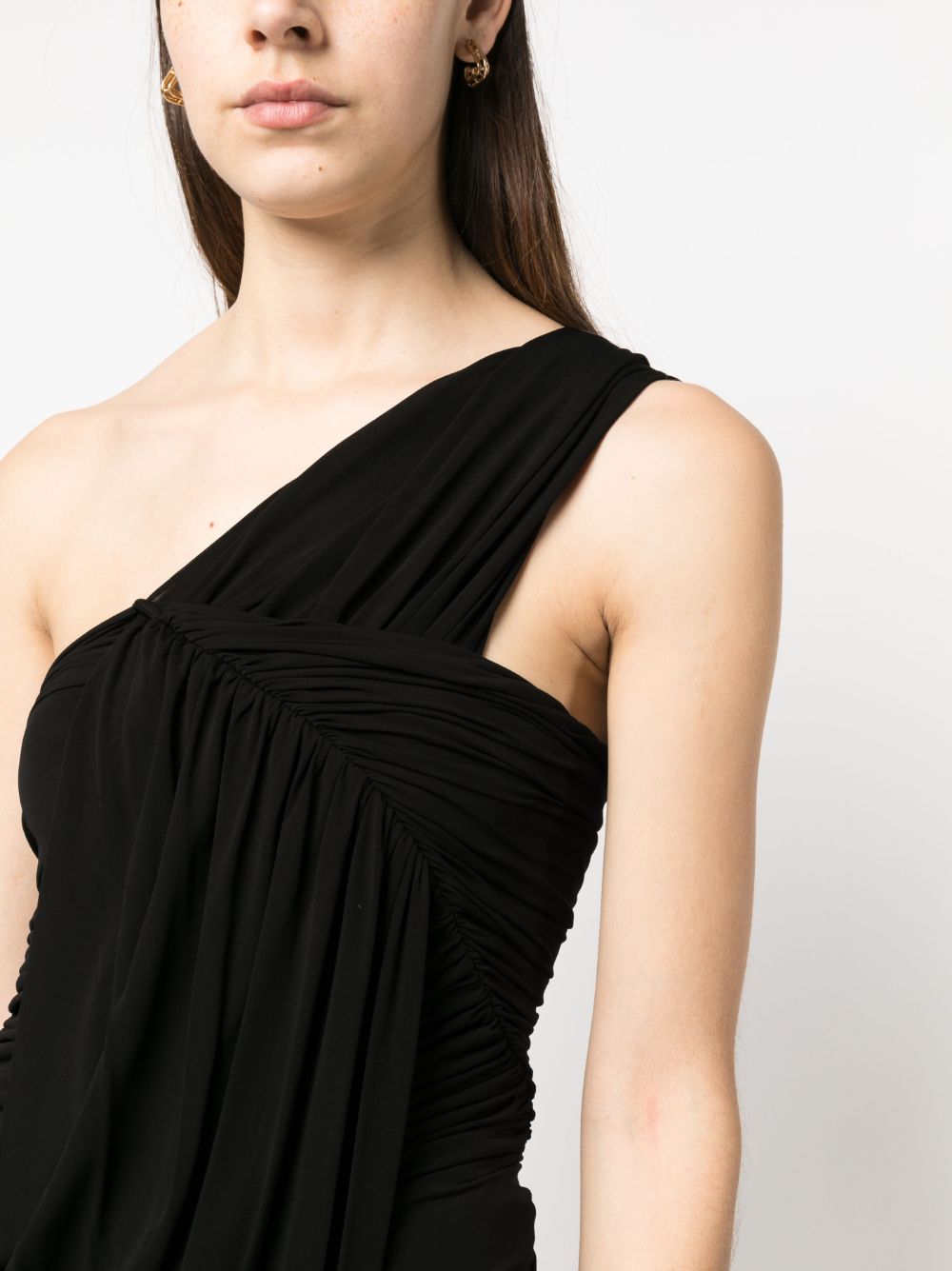 Shop Rick Owens Edfu Draped One-shoulder Blouse In Black